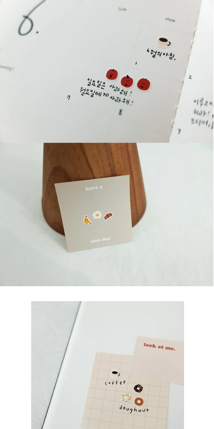 Koreanische Import Suatelier Mini Happy Daily Life Lebensmittel Tiere Aufkleber Scrapbooking Diy Journaling Tagebuch Schreibwaren Aufkleber Schule – Detail 26