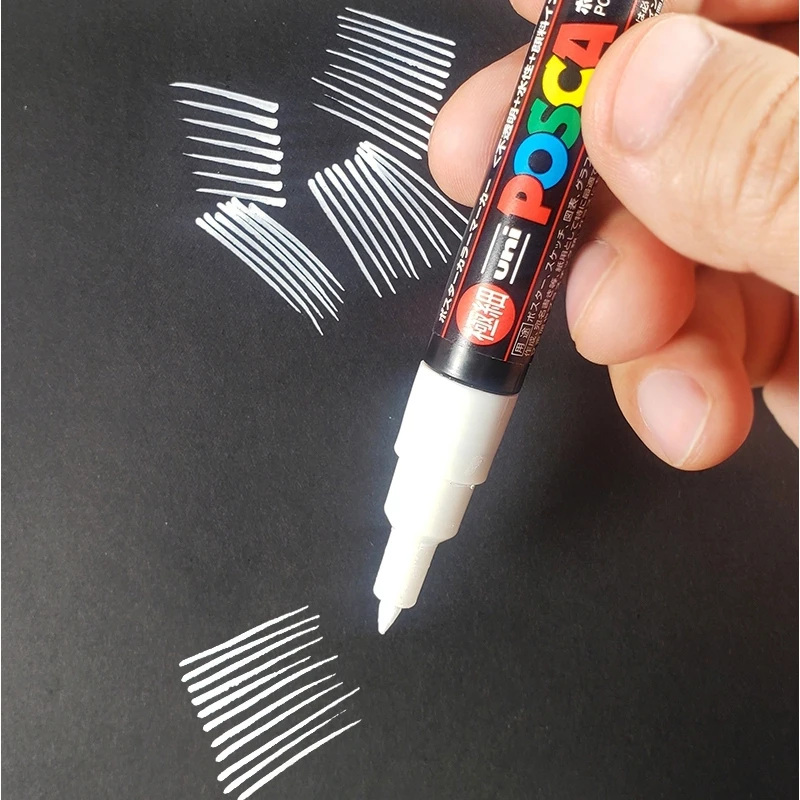 Japan UNI POSCA White Highlighter pen Acrylic Marker Hand-painted Diy  Acrylic Paint Black Card White Marker - AliExpress