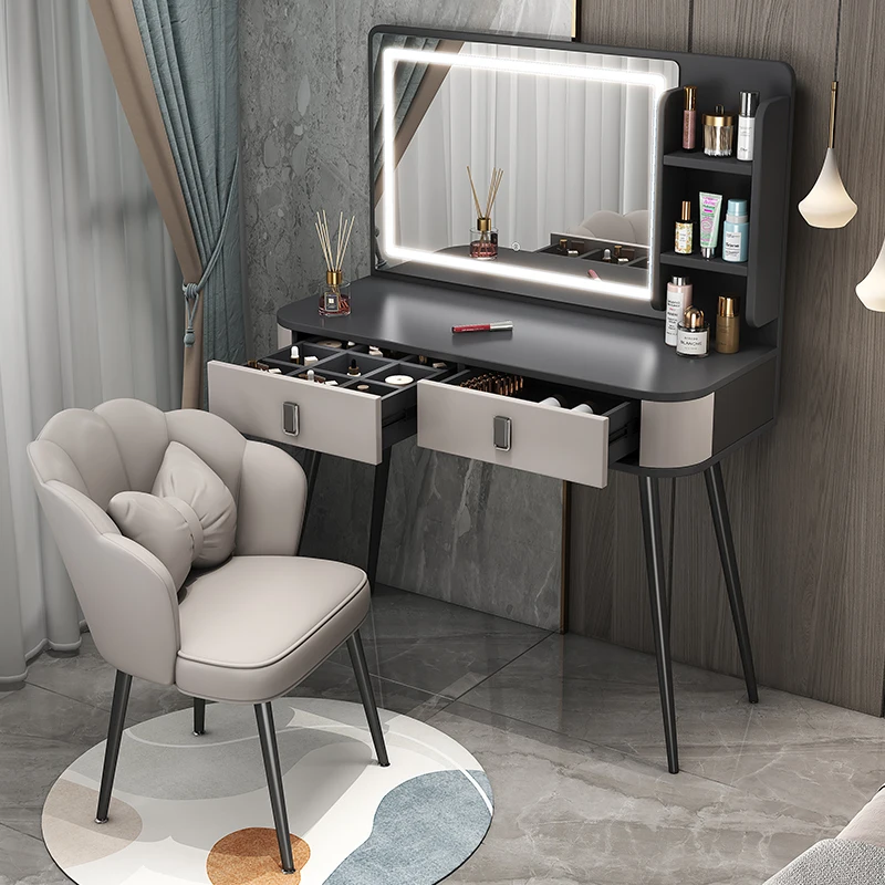 Luxe Dressoir Slaapkamer Moderne Eenvoudige Net Rode Spiegel Make-Up Tafel Kleine Nachtkastje Boekentafel Integratie