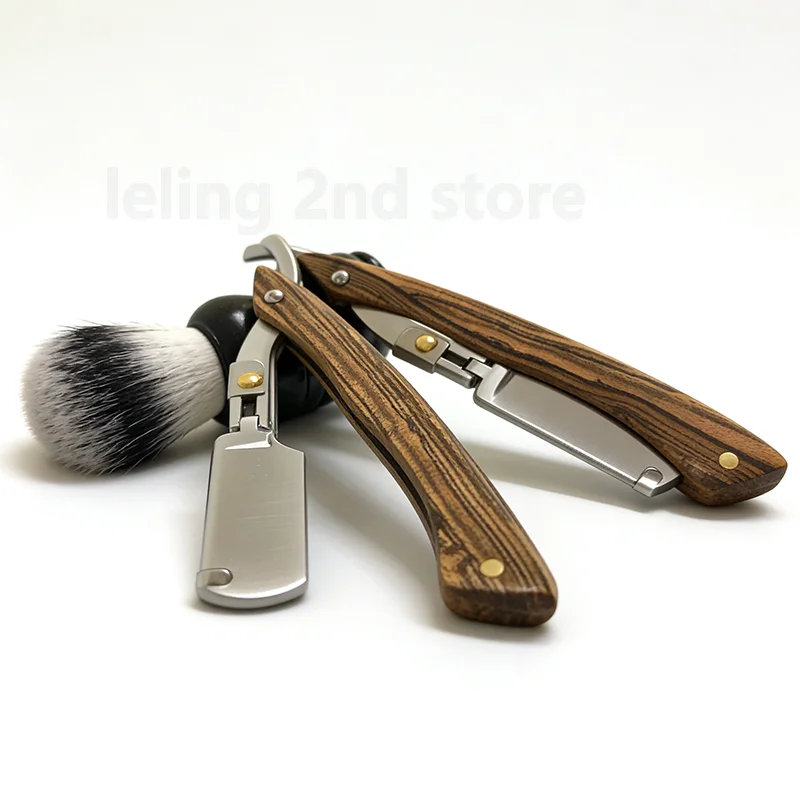 Barbier-Rasiermesser für Männer mit Naturholzgriff, Passend für Doppelklingen, Professionelle und Gründliche Rasur mit Klingen – Detail 21