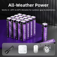KOSHARE 1.5V Rechargeable Li-ion Batteries AA 4255 mWh AAA 1000 mWh USB Type-C Lithium Battery for Outdoor Gear Electronic Toys 5