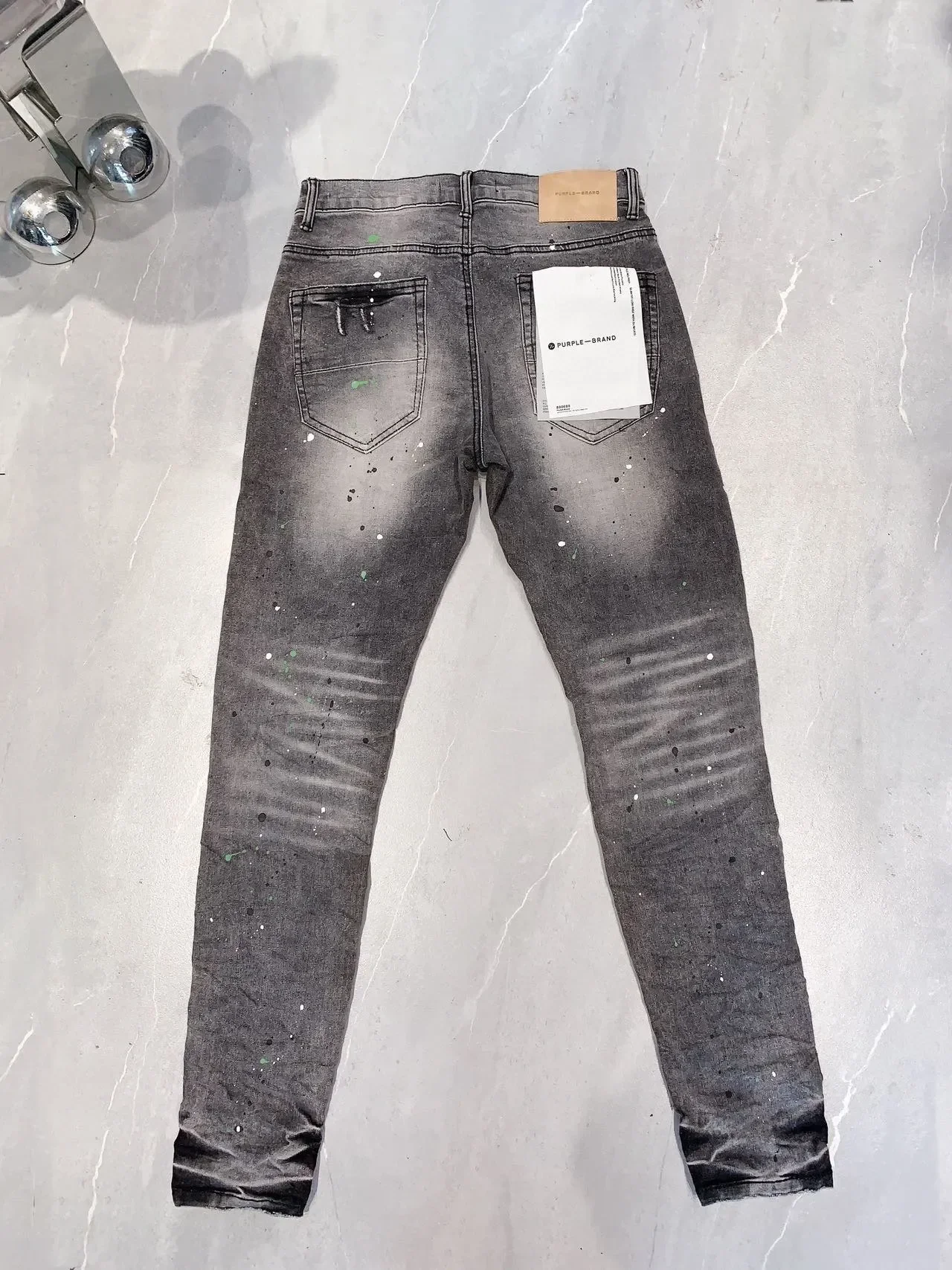 

Purple Brand Denim Jeans Men's Distressed Streetwear Fashion Slim Paint Graffiti Damaged Ripped Hip Hop Jean Pants