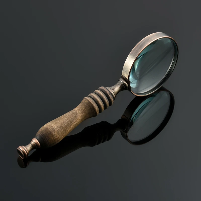 EXTR ANT 3X Metal Frame Handheld Magnifying Glass Optical Glass Lens Wood Handle Magnifier for Reading EXTR ANT 3X Metal Frame Handheld Magnifying Glass Optical Glass Lens Wood Handle Magnifier for Reading
