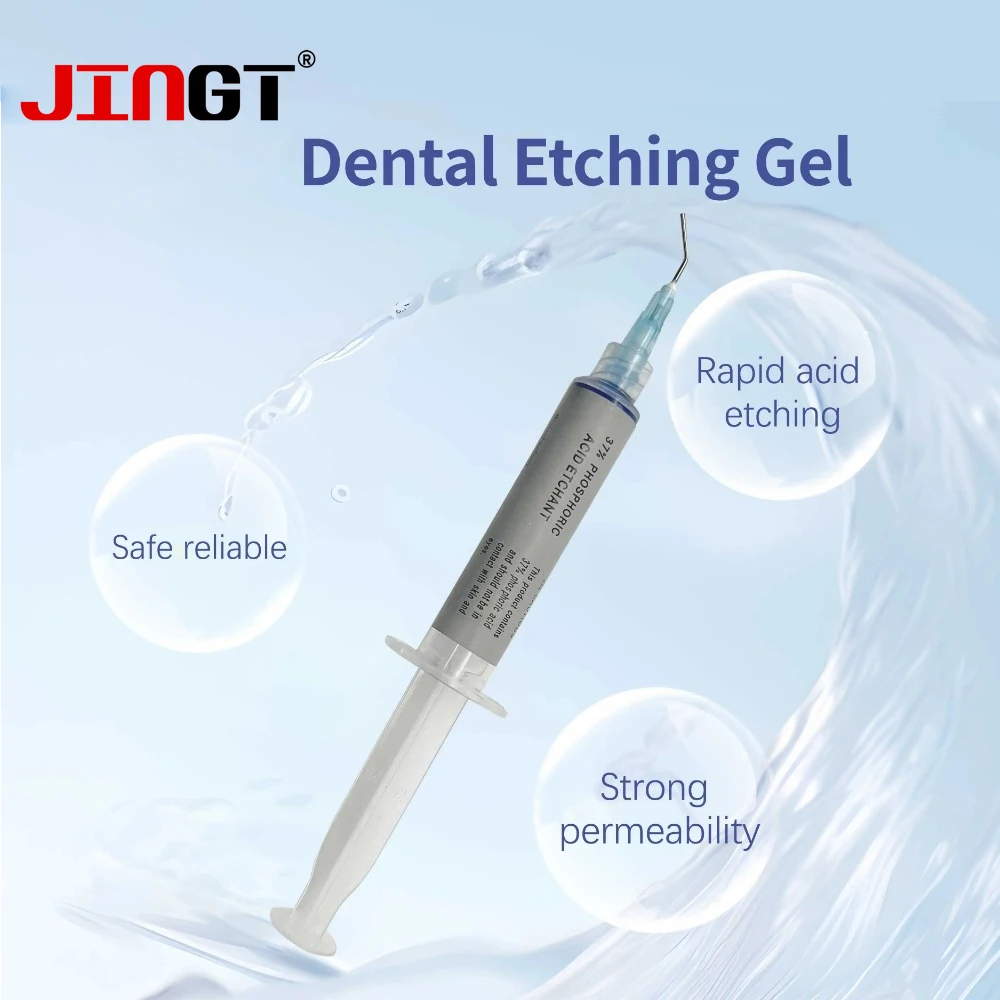 

JINGT Dental Etchant Gel 37% Phosphoric Dental Acid Etching Gel Etchant Agent Dental Orthodontic Adhesive Light Cure Bond Teeth