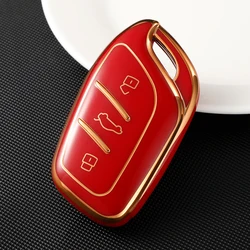 New TPU 3 - Button Fob Key Cover Case - Durable and Stylish Protection (Gold Grey Case)