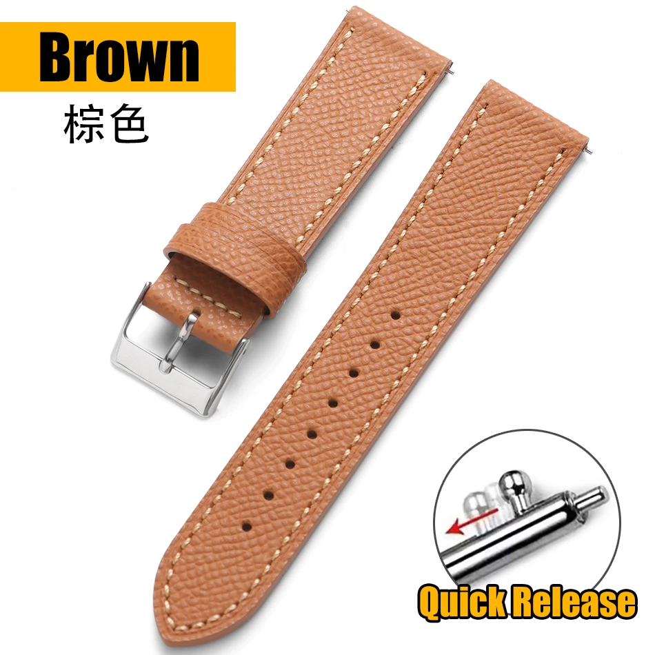 Genuine Leather Watch Strap – Retro Quick Release Wristband Accessory