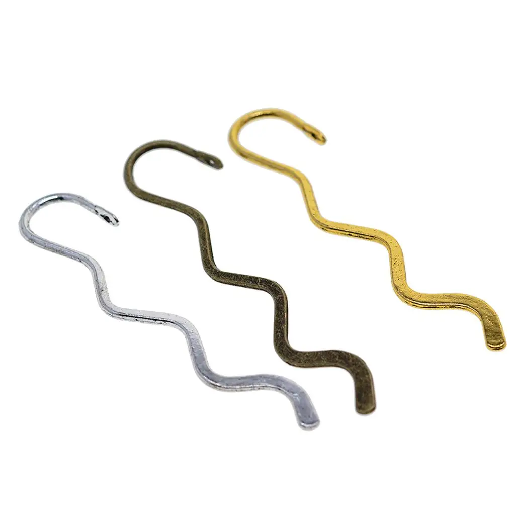 

30pcs Pack Beading Wavy Bookmarks 2mm Loop DIY Findings Assorted Color