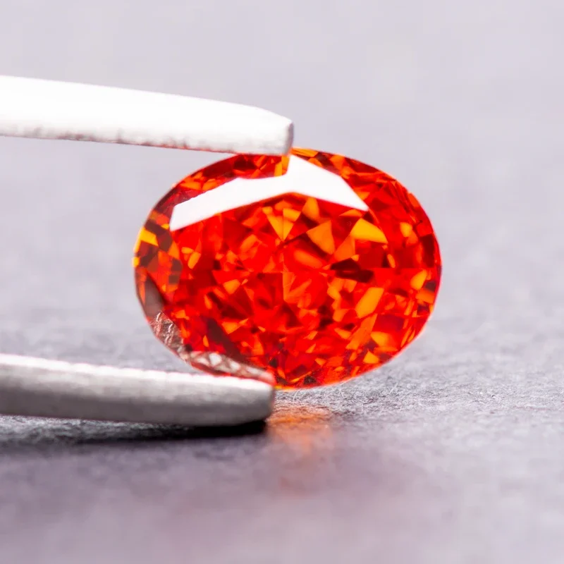 

Cubic Zirconia Red Color Oval Shape 4k Crushed Ice Cut 5A Grade Charm Beads for DIY Jewelry Making Ring Necklace Main Materials