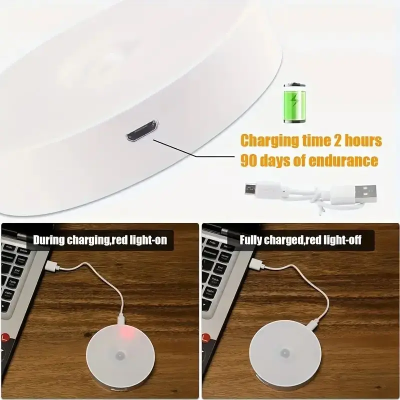 LED Cabinet Light LED Motion Sensor Light Cabinet Lights LED Cabinet Lights Motion Sensor Light Motion Sensor Lights Under Cabinet Light 3pcs Cabinets Lights USB Rechargeable LED Magnetic Indoor Motion Sensor Lights Stairs Bedroom Office Bathroom Hallway Lighting