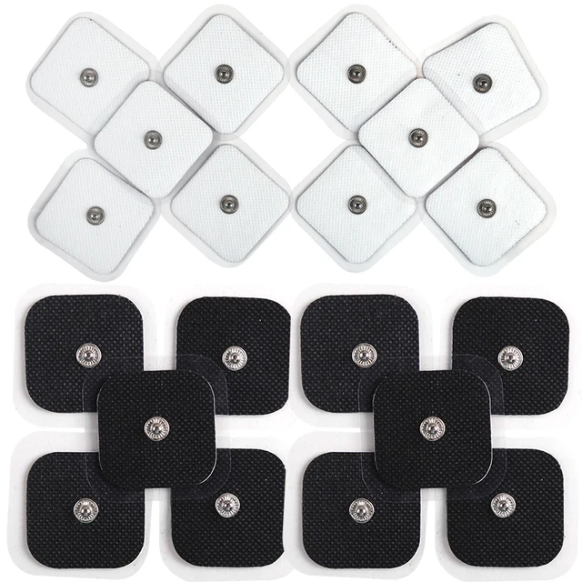 10/20/50pcs Non-woven Electrode Pads 4x4cm Snap On Replacement For Tens Acupuncture Digital Machine Slimming Massager Therapy