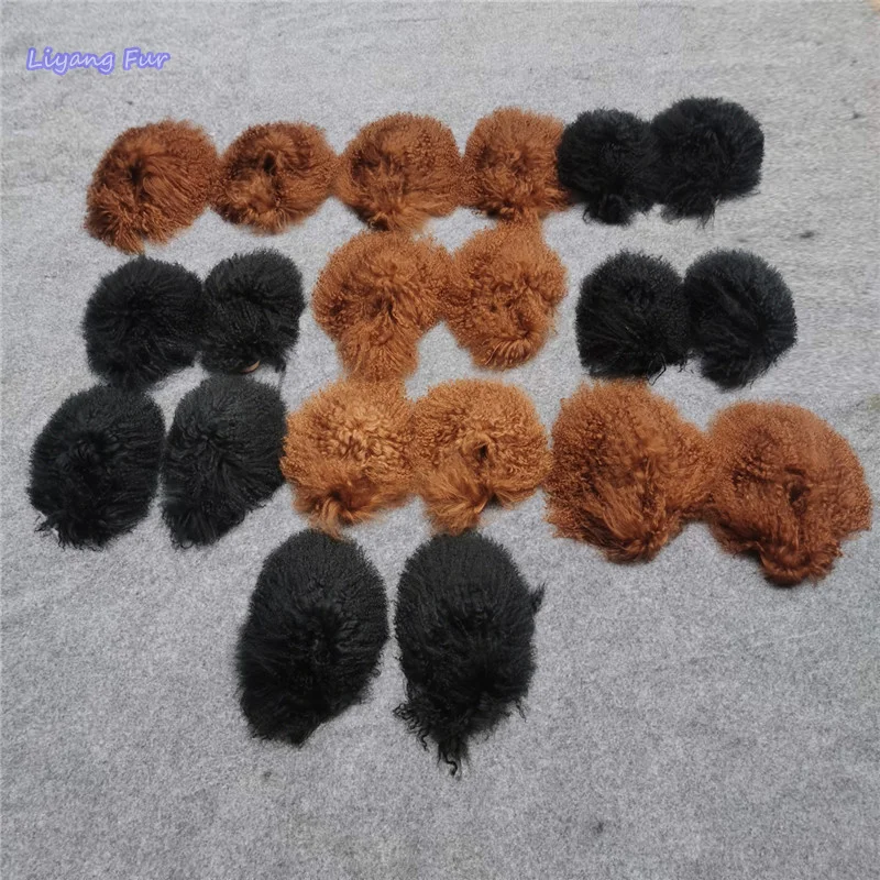 

New Style Long Hair Tibetan Sheep Fur Slides Custom Color Mongolian Lamb Fur Slippers