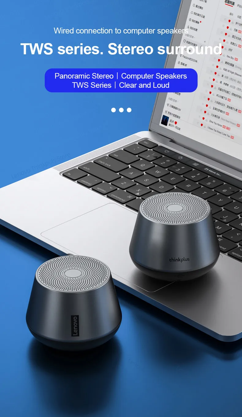 Original Lenovo K3 Pro Bluetooth 5.0 Portable Metal Speaker HiFi Surround Sound Speakers 1200mAh Lithium Battery Loudspeaker