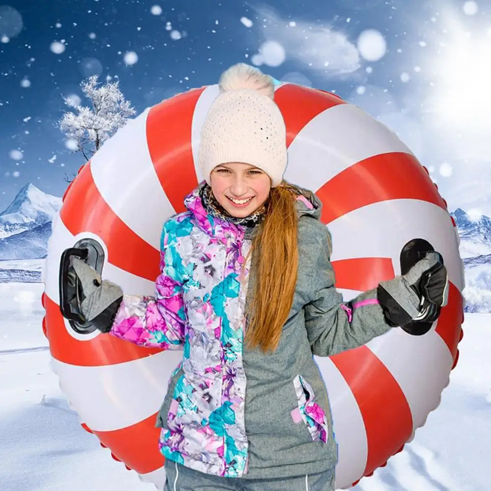 Snow Tube Inflatable Snow Sledding Tubes For Kids Adults Thickened Heavy Duty Sleds With Handles Winter Outdoor Sports Toys