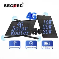 Routeur solaire 4G avec carte SIM, alimenté par énergie solaire 30W, routeur WiFi sans fil extérieur 24/7, portée WiFi 50M, étanche IP66, batteries 20100mAh 1