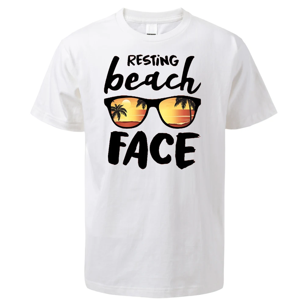 

Resting Beach Face Funny Print 2024 Summer Male Hip Hop T-Shirts Hip Hop Streetwear Mens Clothes Cool Tee Shirt Streetwear