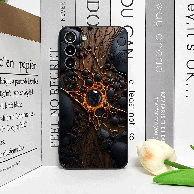 Artistic Mechanical Wood Texture Silicone Phone Case - Shockproof Soft Cover