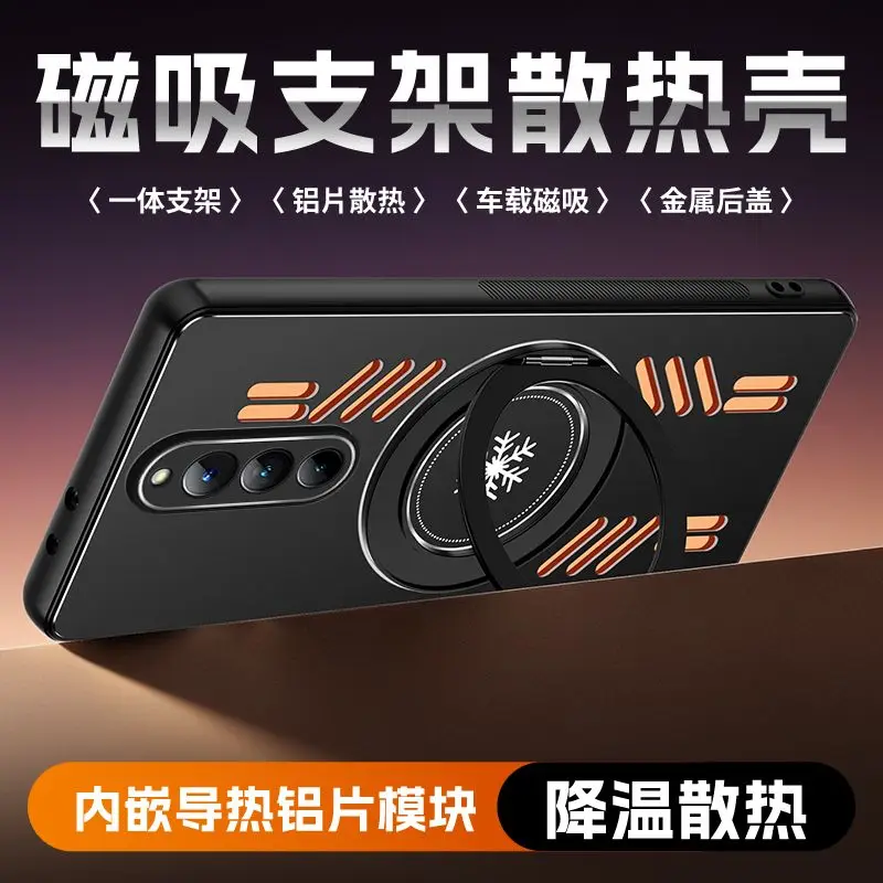 Magnetic 360° Ring Case with Built-in Metal Heat Sink and Hollow Design