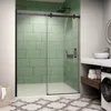 Shower Door, 56-60 in. W X 74 in. H, Frameless Sliding, Reversible Installation, Clear SGCC Tempered Glass, Bathroom Shower Door 1
