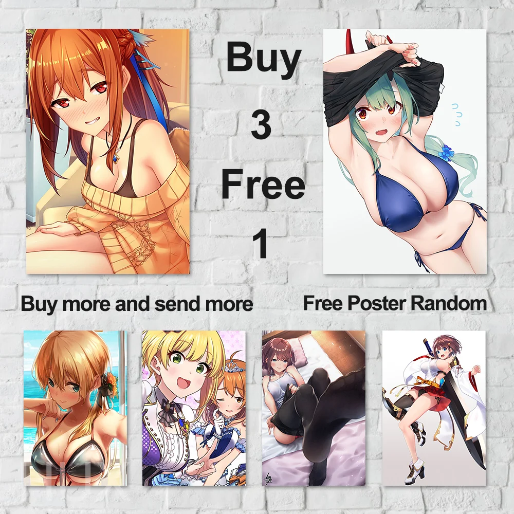 

Japan Anime Custom Printed Aesthetic Poster Vintage Manga Sexy Girl Prints Wall Art High Quality Decor Custom Printed Art Images