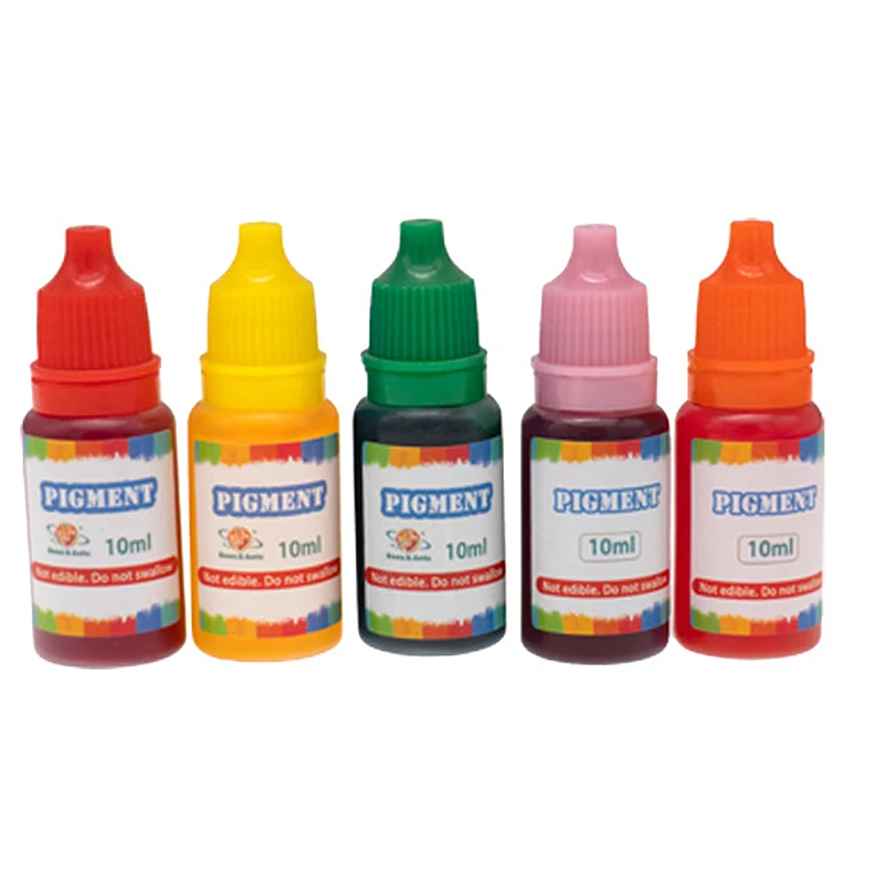 10ml 5colors Children's Science Experiment Food Grade Pigment Water Oil Plasticine Slime Color Pigment DIY Soap Mold Plaster