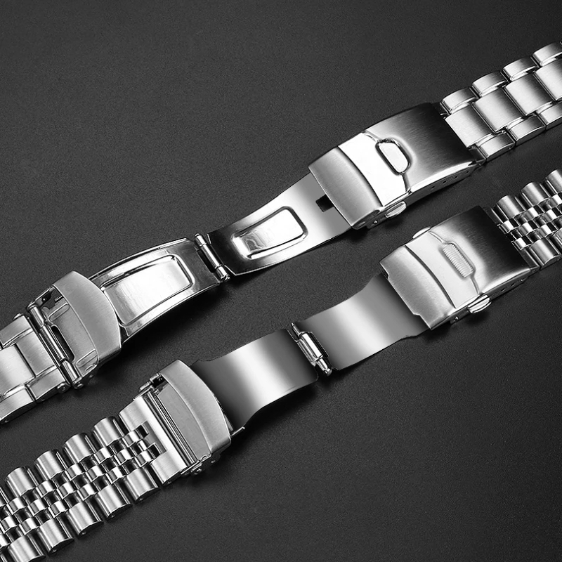 Solid stainless wristband for Seiko steel watch strap abalone