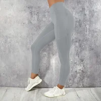 Yoga Fitness femmes Leggings taille haute collants avec poche gymnastique entraînement course extensible Sexy bout à bout levage décontracté pantalon maigre 2