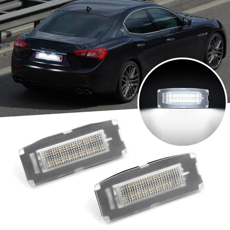 

12 В Водонепроницаемая фотовспышка для Maserati ghiсот M157 2014-2020, белый номерной знак в сборе