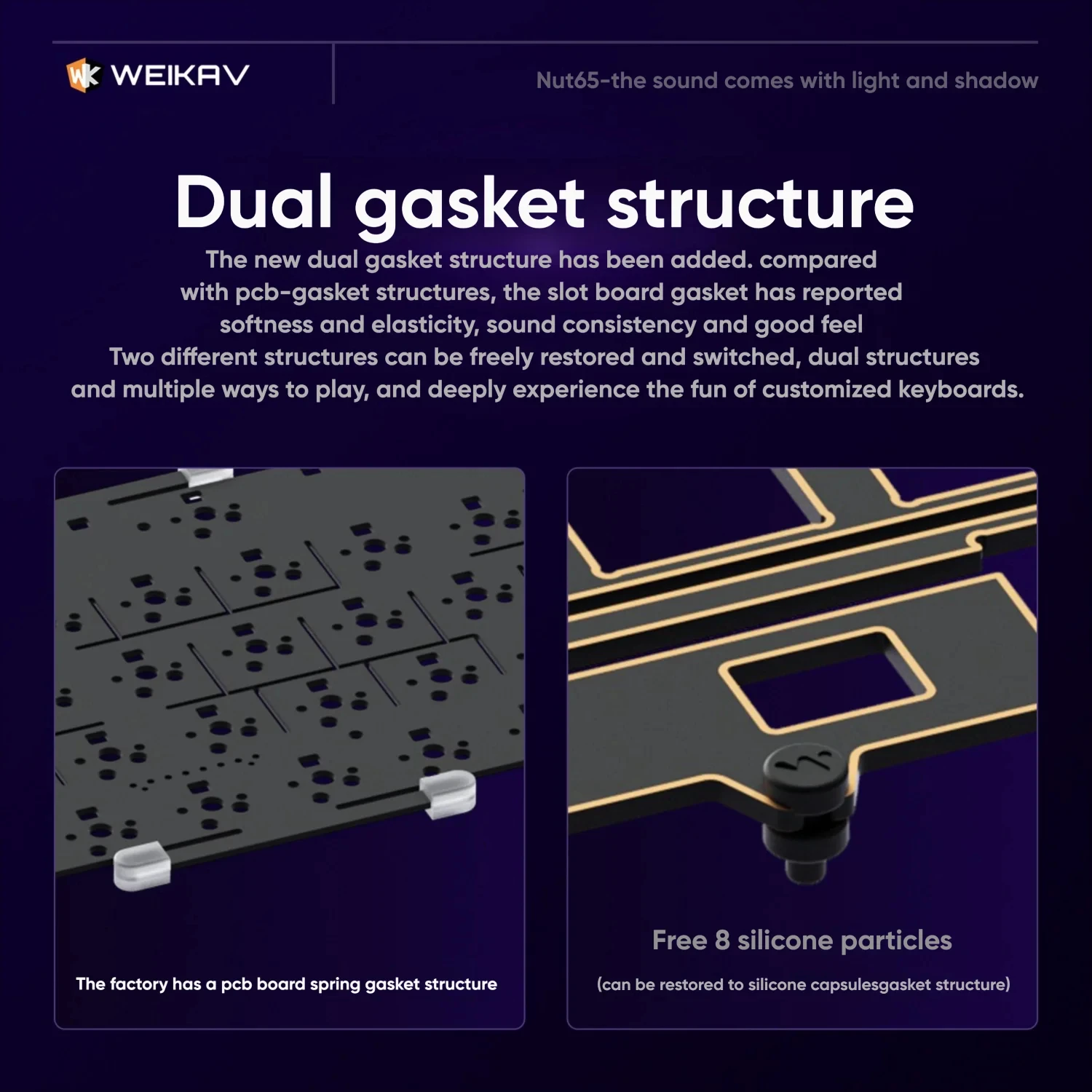 Rainy65 NUT65 Mechanical Keyboard Aluminum Kit 68% Layout HotSwap Three Mode Rgb Gaming Keyboard FR4 E-sports Accessories