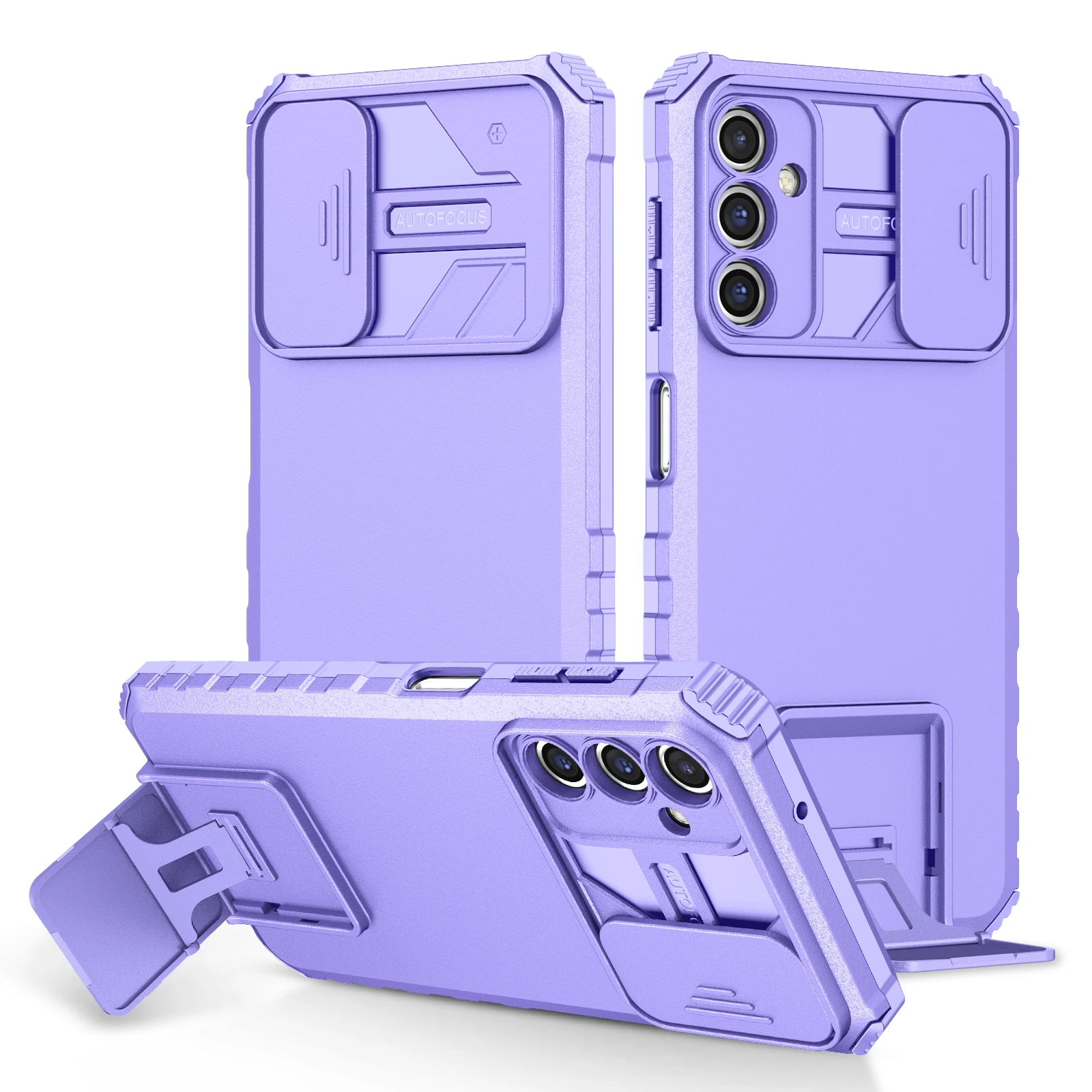 Shockproof Slide Camera Lens Protection Stand Phone Case with Enhanced Durability