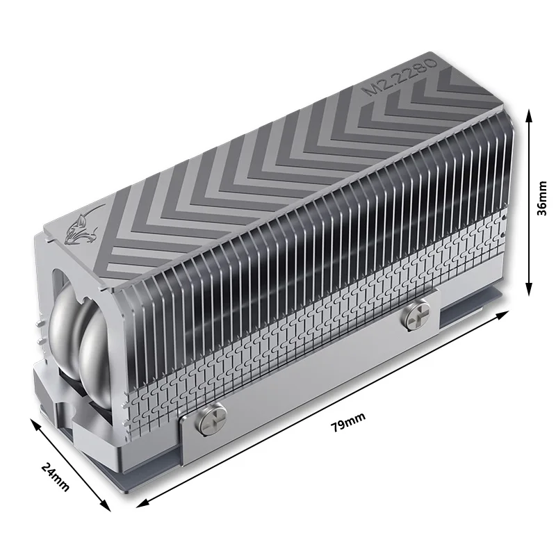 SSD Heatsink 2 Heat Pipes SSD Cooler 14.8W/mk Thermal Pad M.2 2280 NVMe