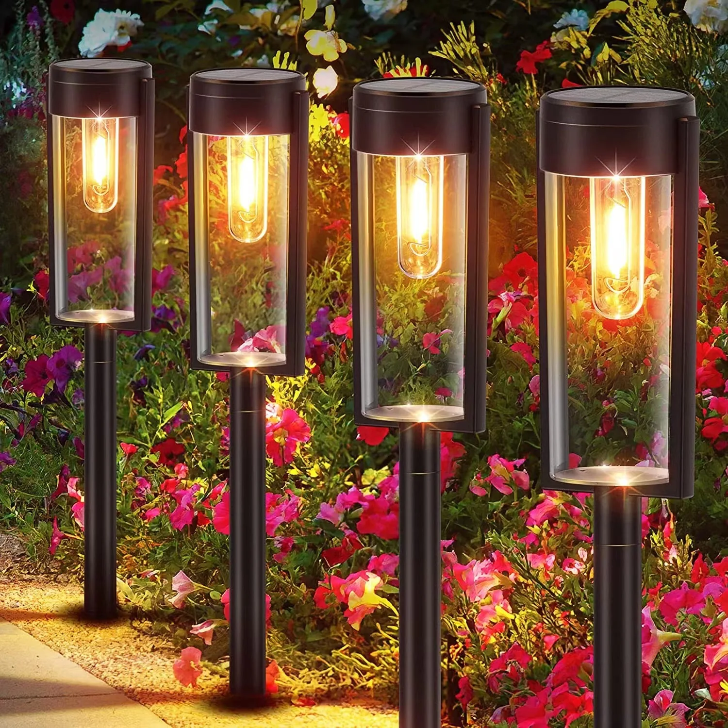 Led Solar Pathway Lights Outdoor Garden Patio Yard Decor Lamp Retro Landscape Night Light Lawn Lamp Vialetto Illuminazione Passerella