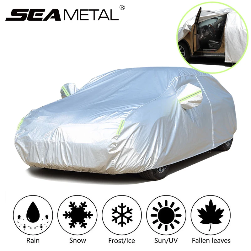 SEAMETAL Auto Abdeckung Im Freien Sonnenschutz Auto Außen Abdeckung mit  Zipper Sommer Auto Sonnenschutz 4-Saison Universal für SUV Limousine -  AliExpress