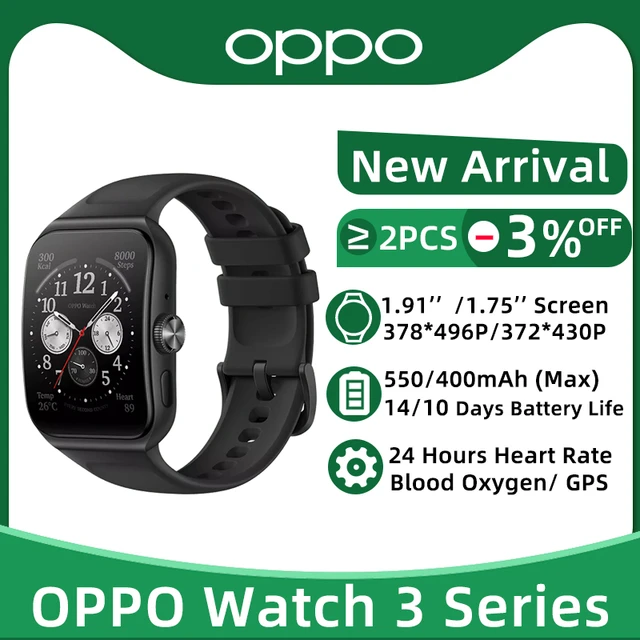 OPPO Watch 3 3 Pro Smart Watch Blood Oxygen Heart Rate Monitoring Watch GPS  5ATM Smartwatch Blutooth 10 Days Battery life