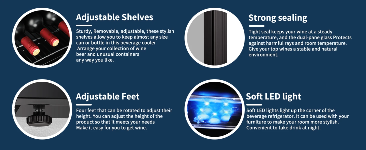 Description Picture 5 of itemStar 12 Bottle 48 Can Wine Cooler/Cabinet Beverage Refrigerator Mini Fridge Low Noise Clear Glass Door Counter Top Cellar for Be