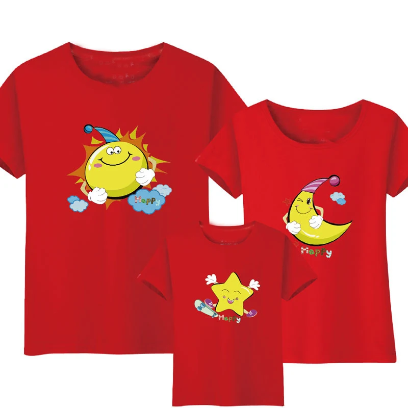 

Sun, Moon, Star T-Shirt Family Matching Outfits Dad Mom and Kids Family Suit T Shirt Gift