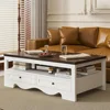 Farmhouse Coffee Table with Storage, 47.6" Coffee Tables with 4 Large Drawers, Spacious Tables, Top Center Table for Living Room 6