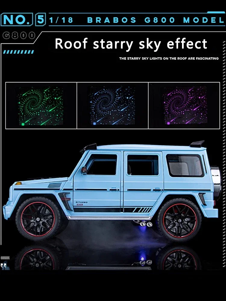 1:18 Mercedes-Benz G800 Alloy Car Model Simulation Sound Light Pull Back Toy Car Off-Road Suv Toy Boy Collection Decoration Gift 5