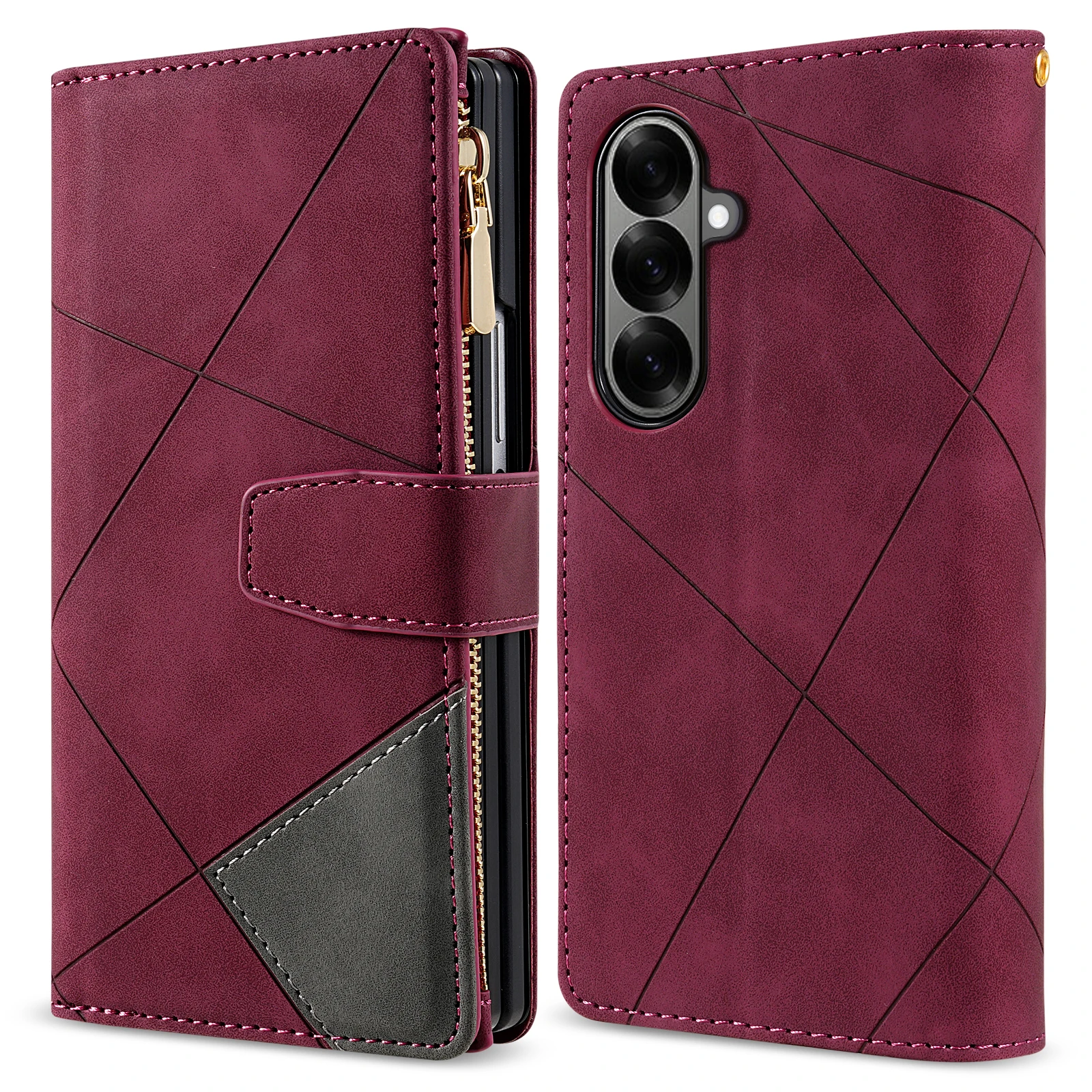 Premium Business Flip Leather Case with Card Holder and Lanyard - Wallet Bag Cover