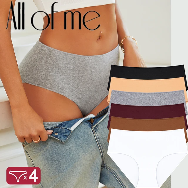 4 pièces/ensemble confort coton culottes femmes taille haute slips sous-vêtements sans couture respirant caleçon grande taille culotte S-2XL intimes 1