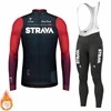 Winter Cycling Clothing STRAVA 2024 New Men's Long Sleeves Cycling Jersey Set Winter Thermal Fleece Road Bike Cycling Clothing 5