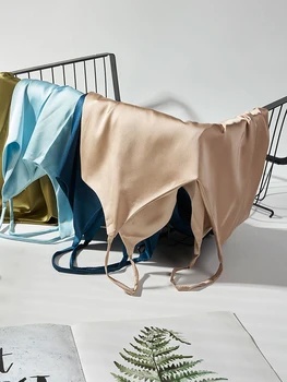 AOSSVIAO 2025 السباغيتي حزام المرأة الرسن الخامس الرقبة الأساسية الأبيض كامي أكمام الحرير الحرير تانك القمم المرأة الصيف بروتيل 4