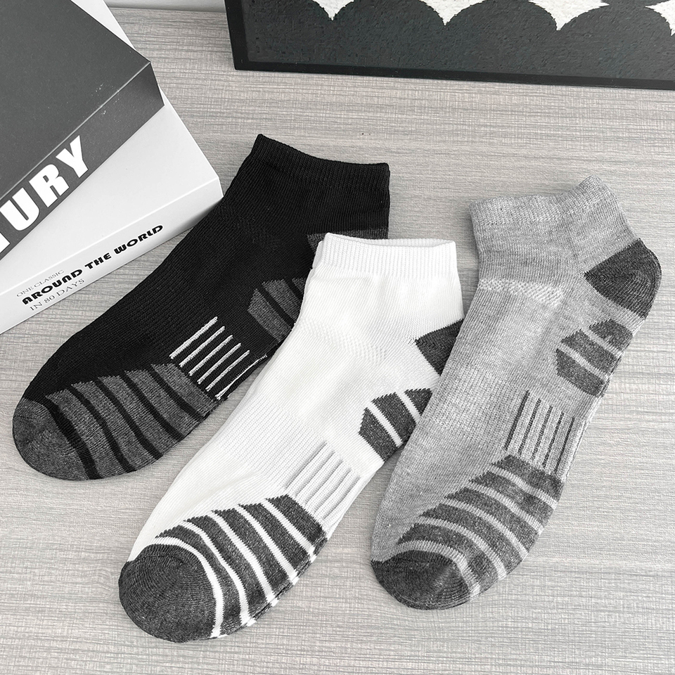 3 Pairs Breathable Ankle Socks for Men Athletic Running Socks Low Cut Casual Sports Sock Cushioned Tab Short Socks for Men Women
