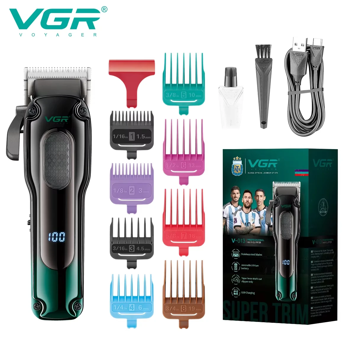 ماكينة تشذيب الشعر الكهربائية الجديدة VGR ذات المل...