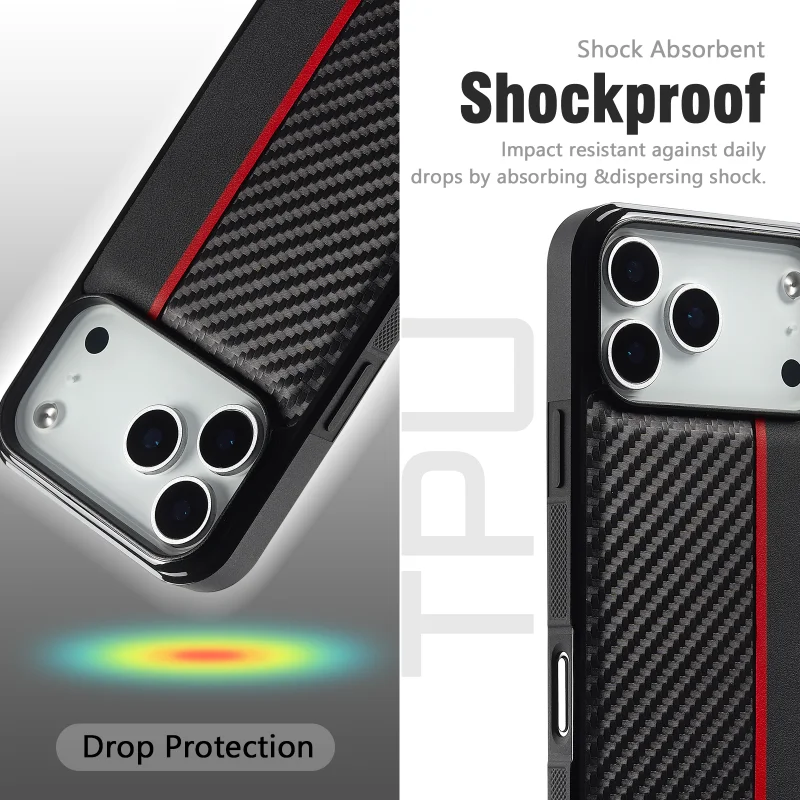 Sleek Carbon Fiber PU Leather Phone Case - Premium Back Cover Accessory