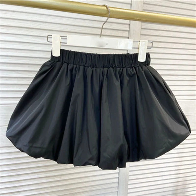 Lucyever 2025 Spring Fluffy Bloomer Shorts for Women Solid High Waist Loose Cute Shorts Female Korean All Match Short Pants
