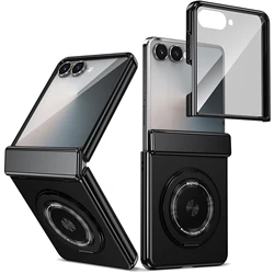 Durable Full - Body Case with Built - in Screen Protector and Rotating Magnetic Kickstand for Samsung Z Flip 5 (Black)
