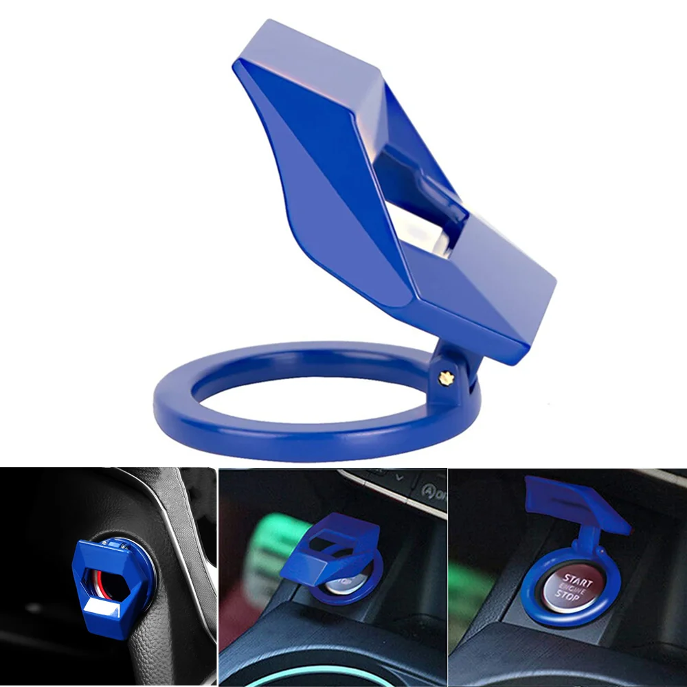 

Blue Car Auto Ignition Engine Start Stop Push Button Ring Cover Cap Universal Accessories