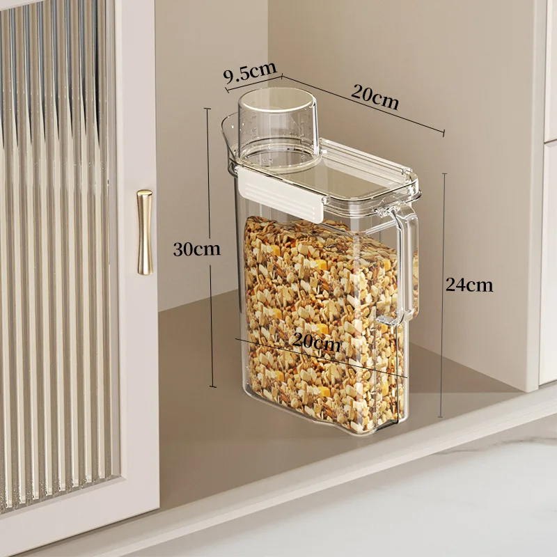 5.5L Transparent Rice Container Sealed Container Plastic Food Storage Containers with Lid Cereal Storage Box Kitchen Acceesories 6