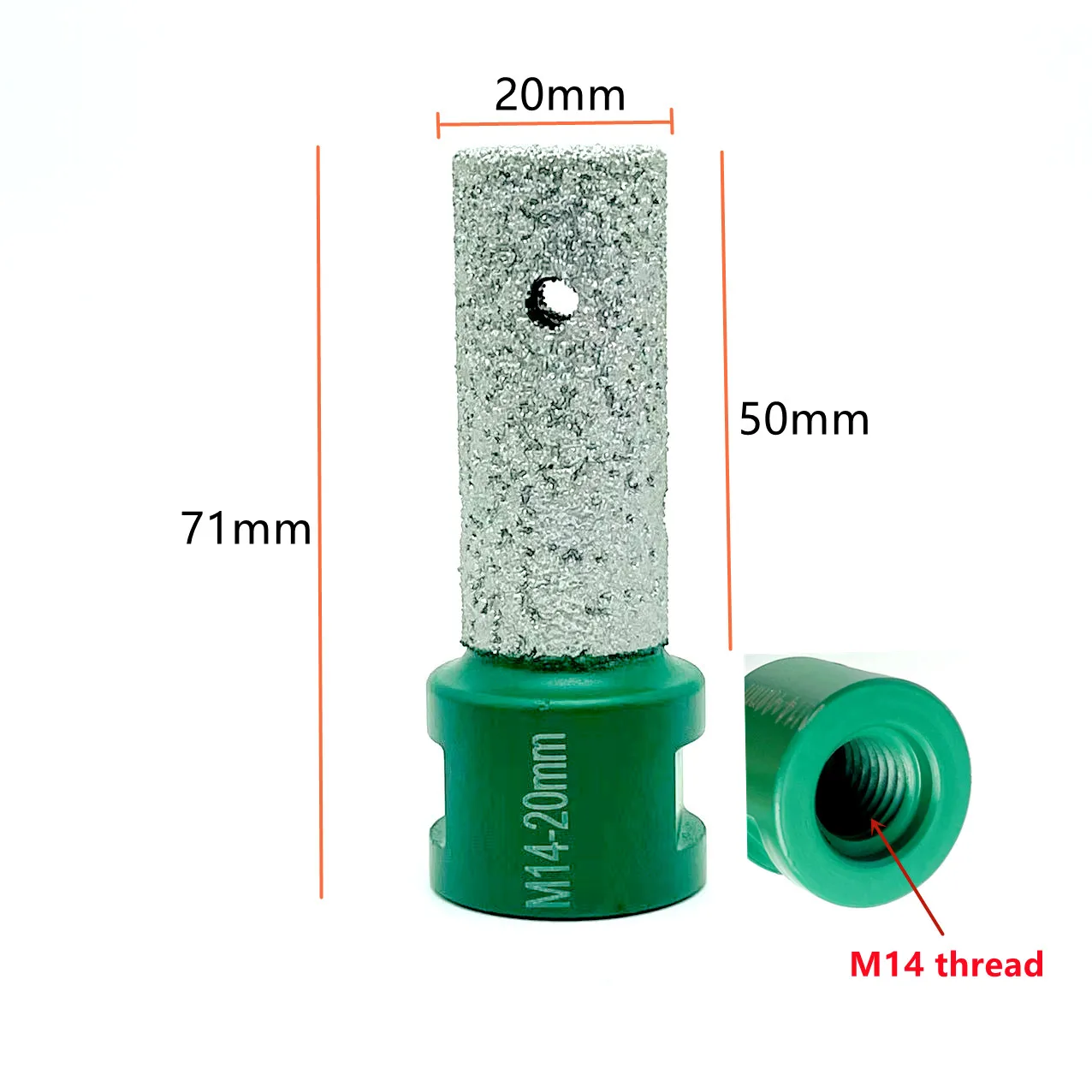 Free Shipping 1PCS 20mm Angle Grinder M14 Thread Vacuum Brazed Diamond finger Bits For Marble Ceramic Tile Granite