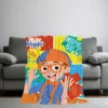 Cartoon TV B-Blippi Blanket Skin friendly comfort warm soft plush blanket suitable sofa living room office bedroom 5